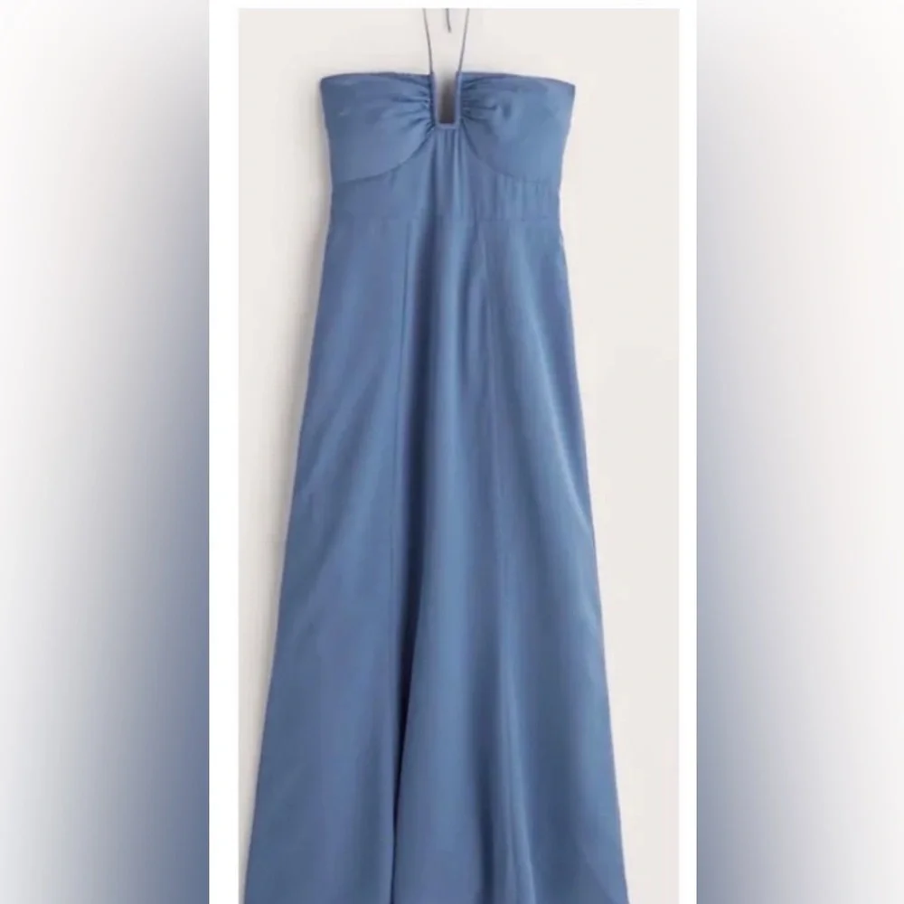 NWT Abercrombie & Fitch Halter Maxi Dress Cornflower Blue XSMALL Tall